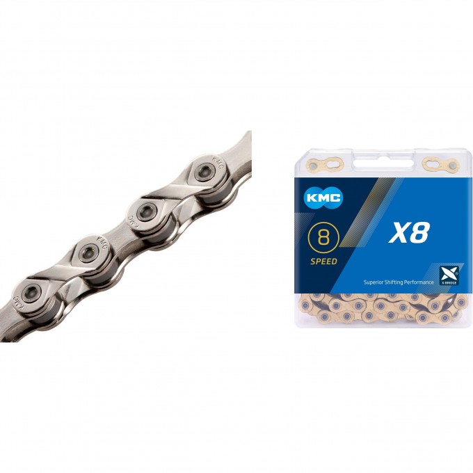 Цепь X8 KMC 1/2"х3/32" 116 звеньев 570088 Цепь X8 KMC 1/2"х3/32" 116 звеньев 570088