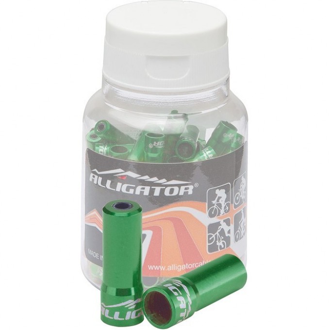 Наконечник LY-HPA09-GR оболочки троса тормоза, 5,2х17,5мм, алюминиевый зелёный, банка 100 шт. 310021 Наконечник LY-HPA09-GR оболочки троса тормоза, 5,2х17,5мм, алюминиевый зелёный, банка 100 шт. 310021