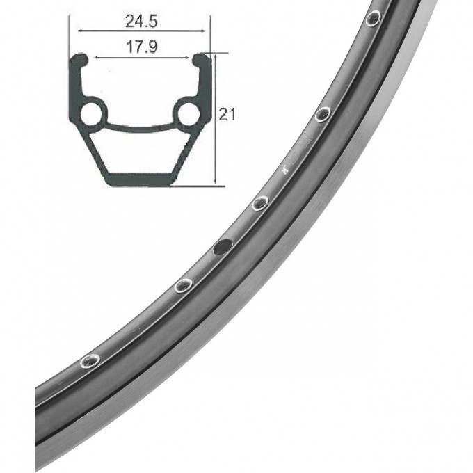 Обод 26" HLQC-02AB 14Gх36Н двойной фрезерованный пистонированный, черный 330135 Обод 26" HLQC-02AB 14Gх36Н двойной фрезерованный пистонированный, черный 330135