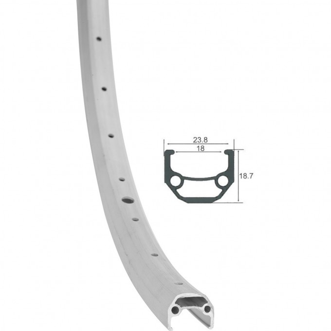 Обод 26" HLQC-08A 14Gх36Н двойной, серебристый 330130 Обод 26" HLQC-08A 14Gх36Н двойной, серебристый 330130