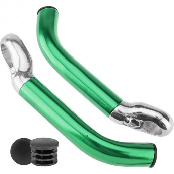 Рога на руль KWL-4, 2 болта, алюминиевые зеленые Рога на руль KWL-4, 2 болта, алюминиевые зеленые