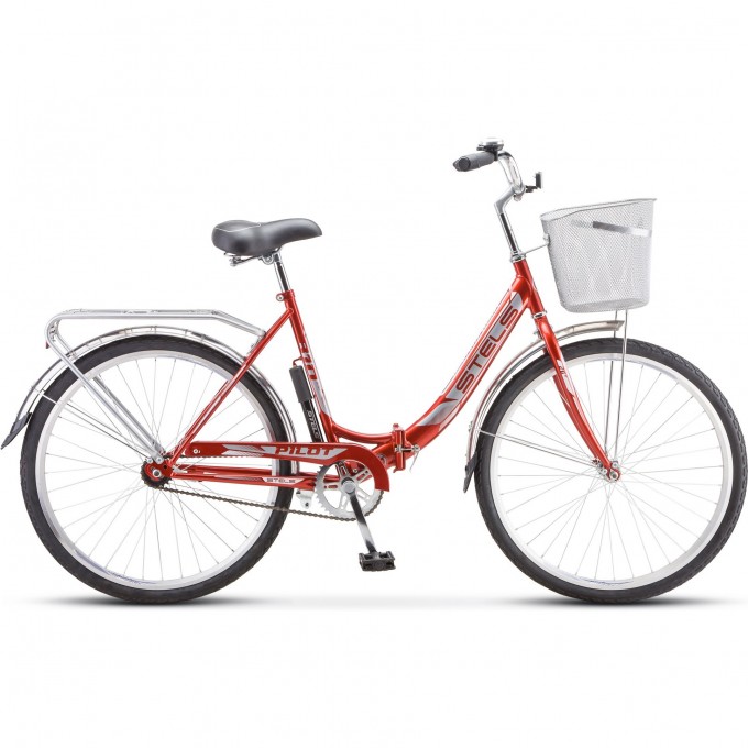 Велосипед STELS 26" Pilot 810 (с корзиной) (LU093334) красный, 2023 JU000409752022JU0011431 Велосипед STELS 26" Pilot 810 (с корзиной) (LU093334) красный, 2023 JU000409752022JU0011431