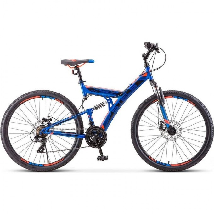 Велосипед STELS Focus 27,5" MD 21 sp V010 синий/неоновый-красный (LU089832), рама 19", 2023 KUBC0068052021KU0003873 Велосипед STELS Focus 27,5" MD 21 sp V010 синий/неоновый-красный (LU089832), рама 19", 2023 KUBC0068052021KU0003873