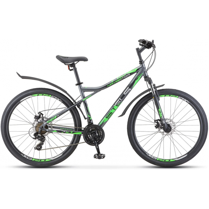 Велосипед STELS Navigator 710 MD V020 антрацитовый/зелёный/чёрный 27.5" (LU093864), рама 16" KUBC0068312021KU0002375 Велосипед STELS Navigator 710 MD V020 антрацитовый/зелёный/чёрный 27.5" (LU093864), рама 16" KUBC0068312021KU0002375